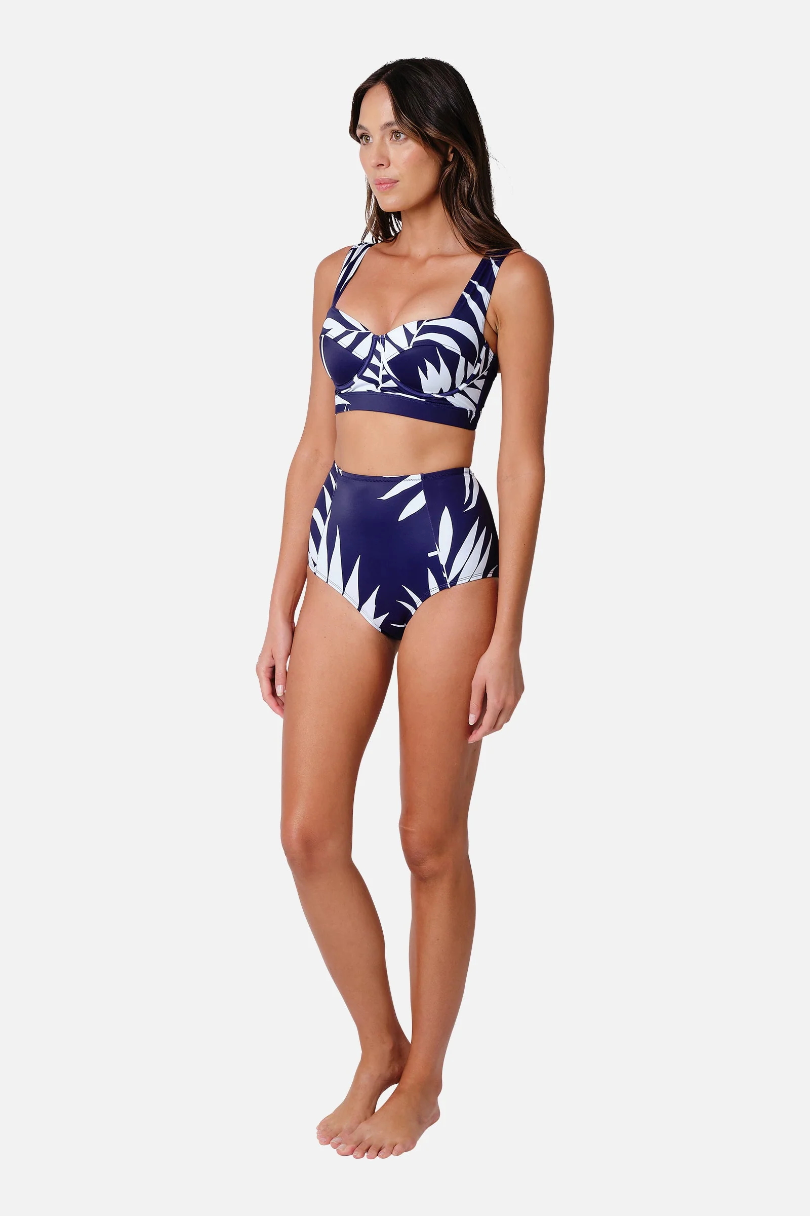 Original Bustier Balconette Bikini Bralette PALM SILHOUETTE NAVY - Image 3
