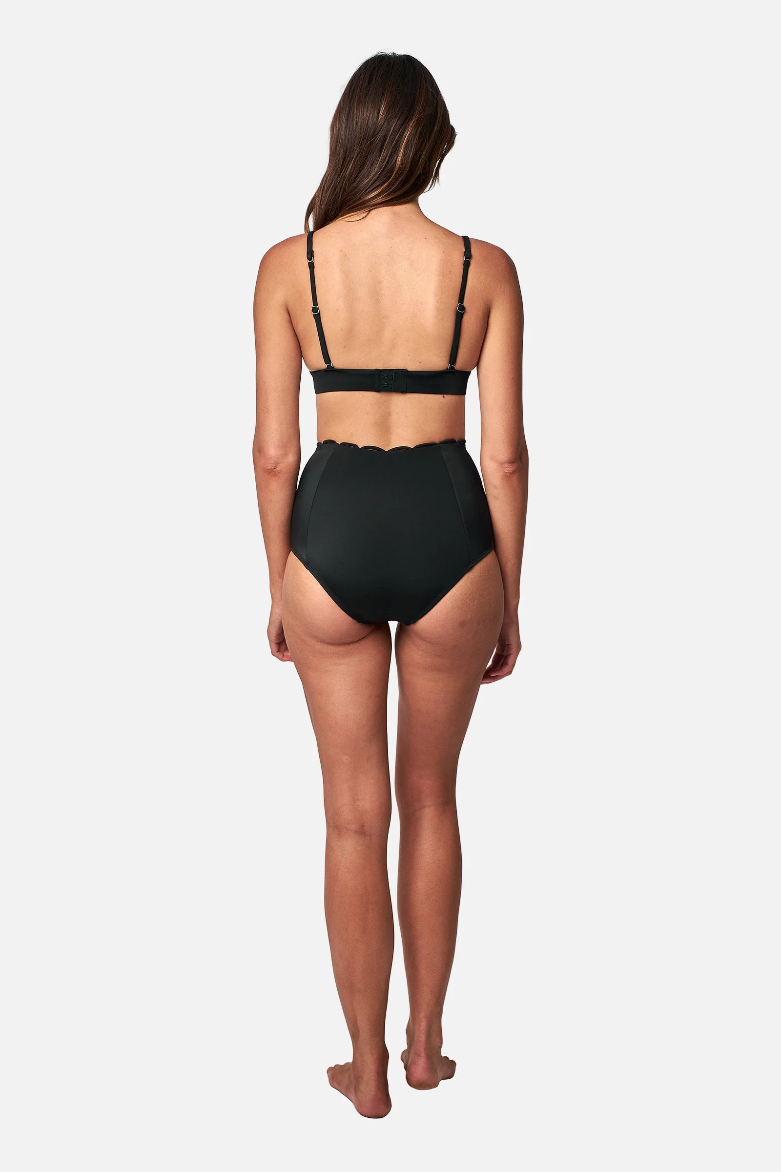 Scalloped Never Say Never Bikini Bralette BLACK - Image 7